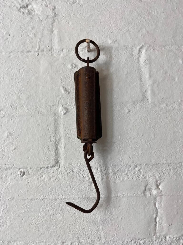 Vintage Brass Face Pocket Balance Made in Germany Hanging Scale 23 Pounds