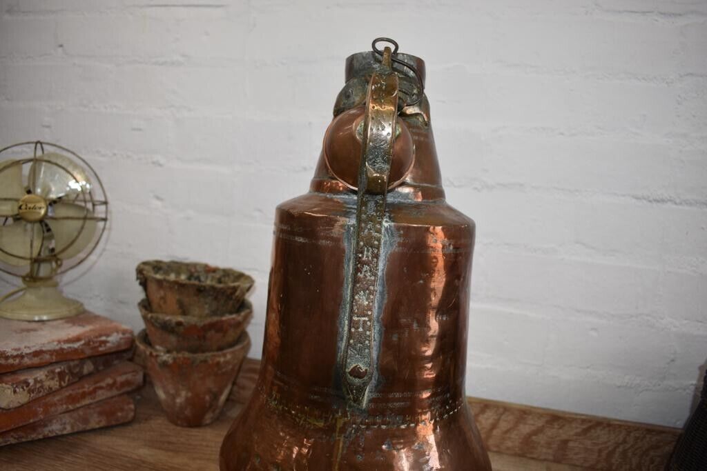 Large Turkish Hammered Copper & Brass Water Urn Carrier Pot 50cm (19.5") Vintage