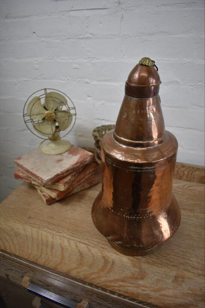 Large Turkish Hammered Copper & Brass Water Urn Carrier Pot 50cm (19.5") Vintage